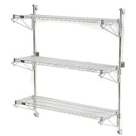Nexel Poly-Green Wall Mount Wire Shelving, 42W x 24D x 54H 3-Shelf Starter B1137092GZ